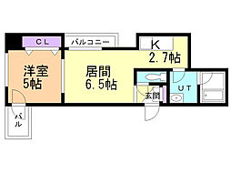 ラクラス札幌北7条 1LDKの間取図画像