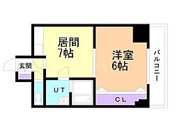 ル・ノルド 1DKの間取図画像