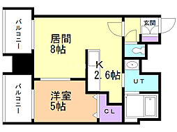 e′clair 1LDKの間取図画像