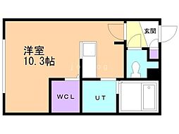 Halenix札幌医大前 ワンルームの間取図画像