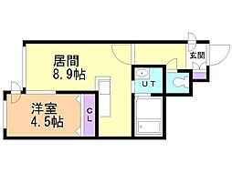 RESIDENCESHINMEIMARUYAMA 1LDKの間取図画像