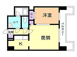 RESIDIASAPPORO-EKIMAE 1LDKの間取図画像