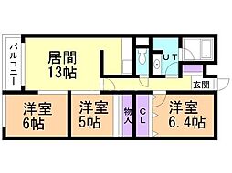 クリオ旭ケ丘一番館 3LDKの間取図画像
