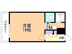 ソーレルハイツ植物園 1Kの間取図画像