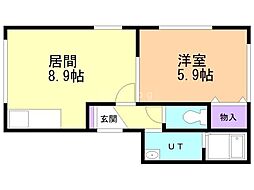 リバティ北4西26 1LDKの間取図画像