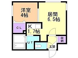アクアオーパス 1LDKの間取図画像