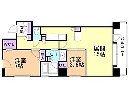 ラクラッセ札幌ステーションスクエア 2LDKの間取図画像