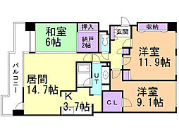 円山スクエア 3LDKの間取図画像