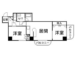 ウィング円山北町 2LDKの間取図画像