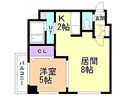 リーガ・ルーセント 1LDKの間取図画像