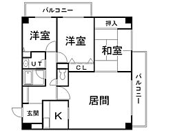 デラシオン協和3 3LDKの間取図画像