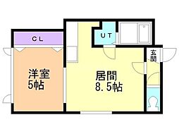 フォレストエム 1LDKの間取図画像