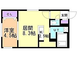 ブランシャールSH大通り 1LDKの間取図画像