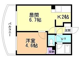 フォレスト円山 1DKの間取図画像