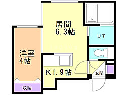 シティレジデンス北6条 1LDKの間取図画像