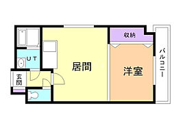 エステラ参番館 1LDKの間取図画像