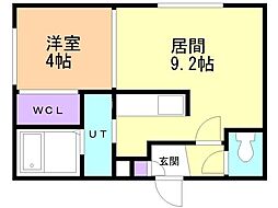 ラティール円山公園 1LDKの間取図画像