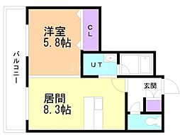 Ambiente619 1LDKの間取図画像