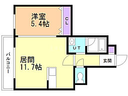Ciliegio円山 1LDKの間取図画像