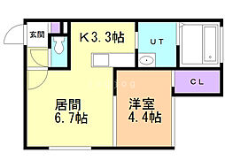 LuxisS5 1LDKの間取図画像