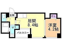 クラッセ知事公館前 1LDKの間取図画像