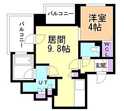 ネベル円山公園表参道 1LDKの間取図画像