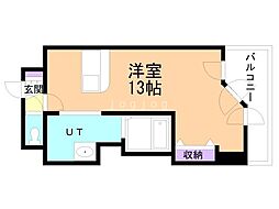 UURコート札幌南3条プレミアタワー ワンルームの間取図画像