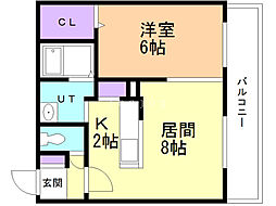 AXIS-FA苗穂 1LDKの間取図画像