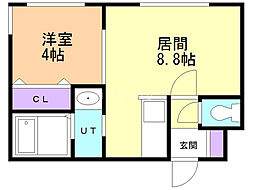 プライム南7条 1LDKの間取図画像