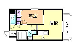 ティアラFCサイド 1LDKの間取図画像