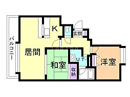 107松井ビル 2LDKの間取図画像