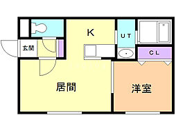 フレンズ菊水 1LDKの間取図画像