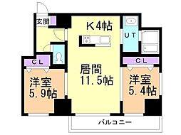 グラン札幌 2LDKの間取図画像