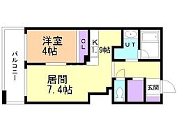 KDXレジデンス大通公園 1LDKの間取図画像