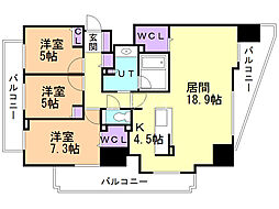 プレミスト植物園北2条 3LDKの間取図画像
