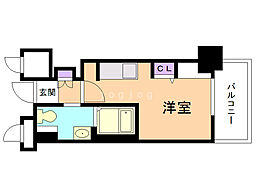 パシフィックタワー札幌 ワンルームの間取図画像