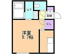 アップファーレン南5条 1Kの間取図画像