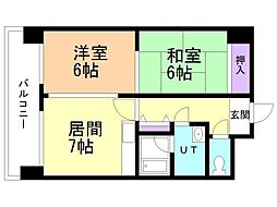 ノール植物園 2DKの間取図画像
