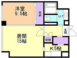 フェアフィールド中島公園 1LDKの間取図画像