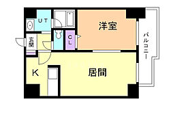 ブロックヒルズ 1LDKの間取図画像