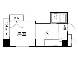 札幌JOW2ビル 1DKの間取図画像