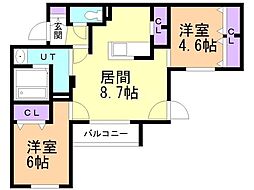 Mesig Green ミーシググリーン 2LDKの間取図画像