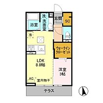 D-room宮田東  ｜ 長野県松本市宮田（賃貸アパート1LDK・3階・33.39㎡） その2