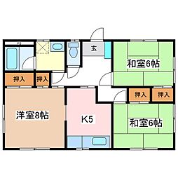 メゾンローズA 3DKの間取図画像