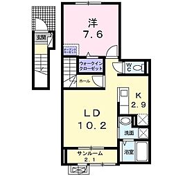 シェーネ 1LDKの間取図画像