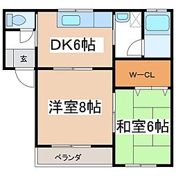 サンフラワー寿 2DKの間取図画像