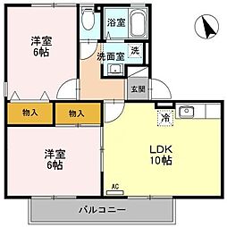 ハイカムール沢村 3DKの間取図画像
