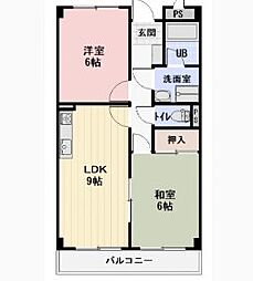 ファミーユ鎌倉 2LDKの間取図画像