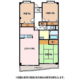 SAKURAエステート 3LDKの間取図画像