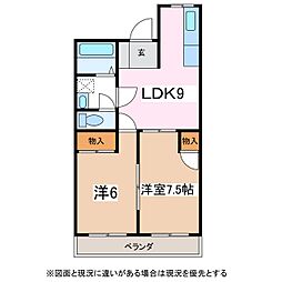 ホワイトパレス 2LDKの間取図画像